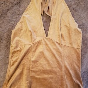 Bisou Bisou suede brown top